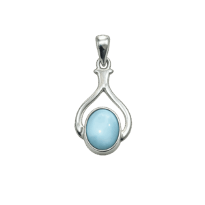 Ασημένιο μενταγιόν με πέτρα larimar.