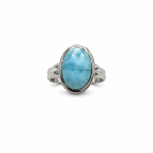 Ασημένιο δακτυλίδι με πέτρα larimar.