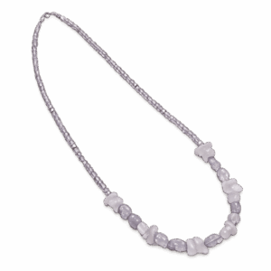 Κολιέ με πέτρες αμέθυστος και ροζ quartz.